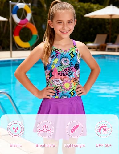 Image of ALISISTER Girls Tankini Swimsuit Two Piece Bathing Suits Summer Beach Swimwear with Shorts for 7-12 Years