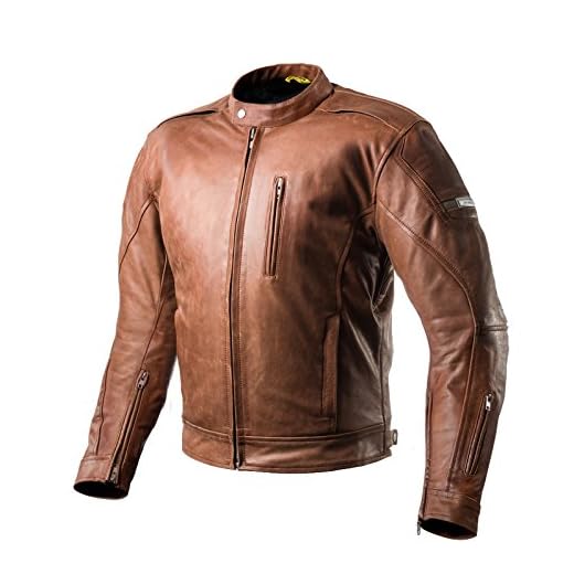 SHIMA HUNTER Chaqueta Moto Hombre | Cazadora moto hombre de cuero A+ vintage ventilado con CE espalda, hombros, codos protecciones, reforzado costuras dobles (Model 2018, Marrón, S)