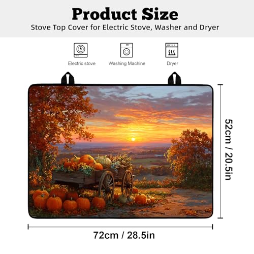 Image of Multi-Design Stove Cover for Glass /Electric Stoves - 3-in-1 Heat-Resistant Protector Mat, Non-Slip Drying Rack 28 inchx20 inch