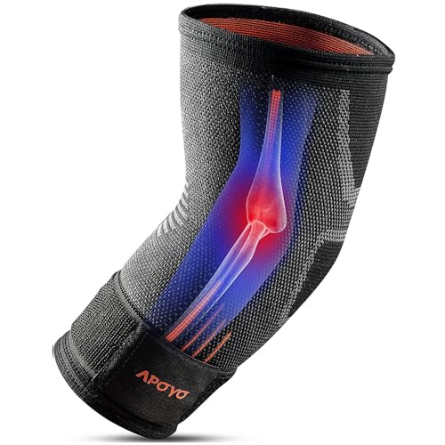 Image of APOYO Tennis Elbow Brace for Women & Men, Workout and Everyday Use (XXL) | Elbow Compression Sleeve for Arthritis, Tendonitis, Tennis Elbow & Golfers Elbow, Reduce Joint Pain During Fitness Activity