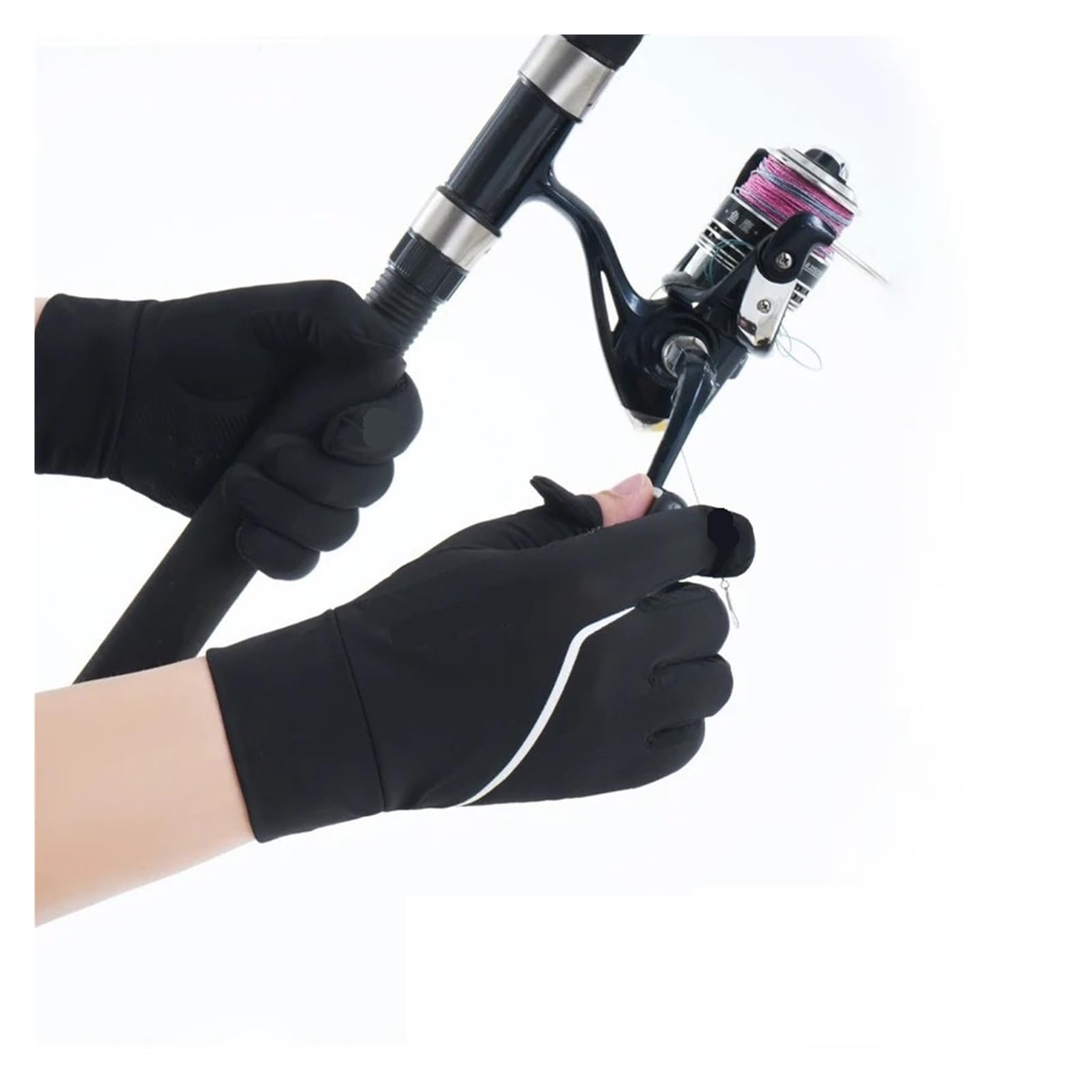 Generico Guanti touchscreen a dito intero, guanti in seta ghiacciata con protezione solare for guida e ciclismo