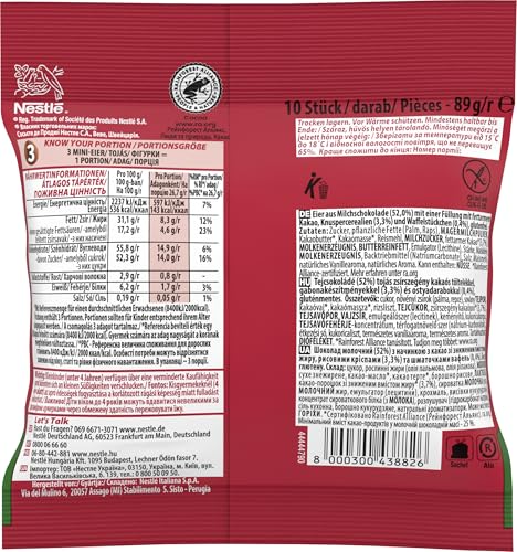 Nestlé KITKAT Mini Eggs, kleine Schokoeier aus Milchschokolade mit cremiger Füllung und Knusperstückchen, 1er Pack (1 x 89g)