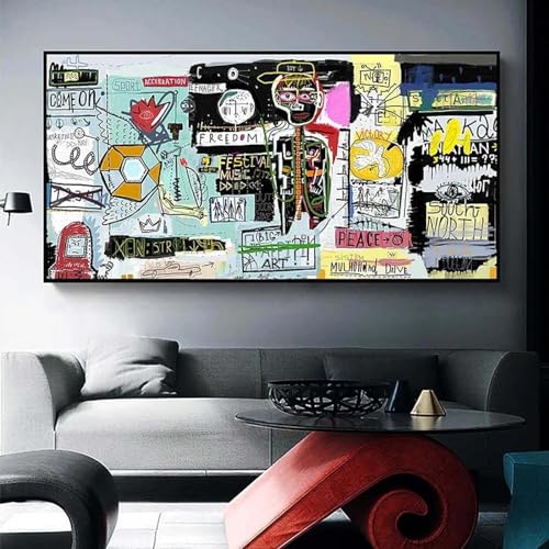 Peinture murale graffiti de rue avec cadre noir premium