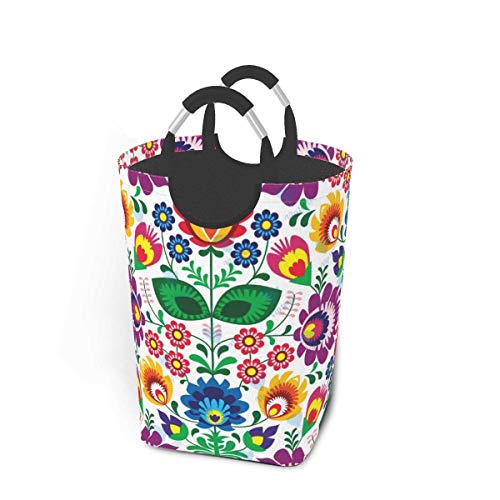 Cesto de colada plegable con asas y asas para ropa sucia, resistente al agua, duradero, para el hogar, universidad, dormitorio, etc.