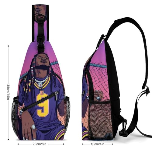 Women's Fashion Chest Bag, Travel Shoulder Pack, African American Black Boy Basketball Art Small Cross Body Sling Bag2