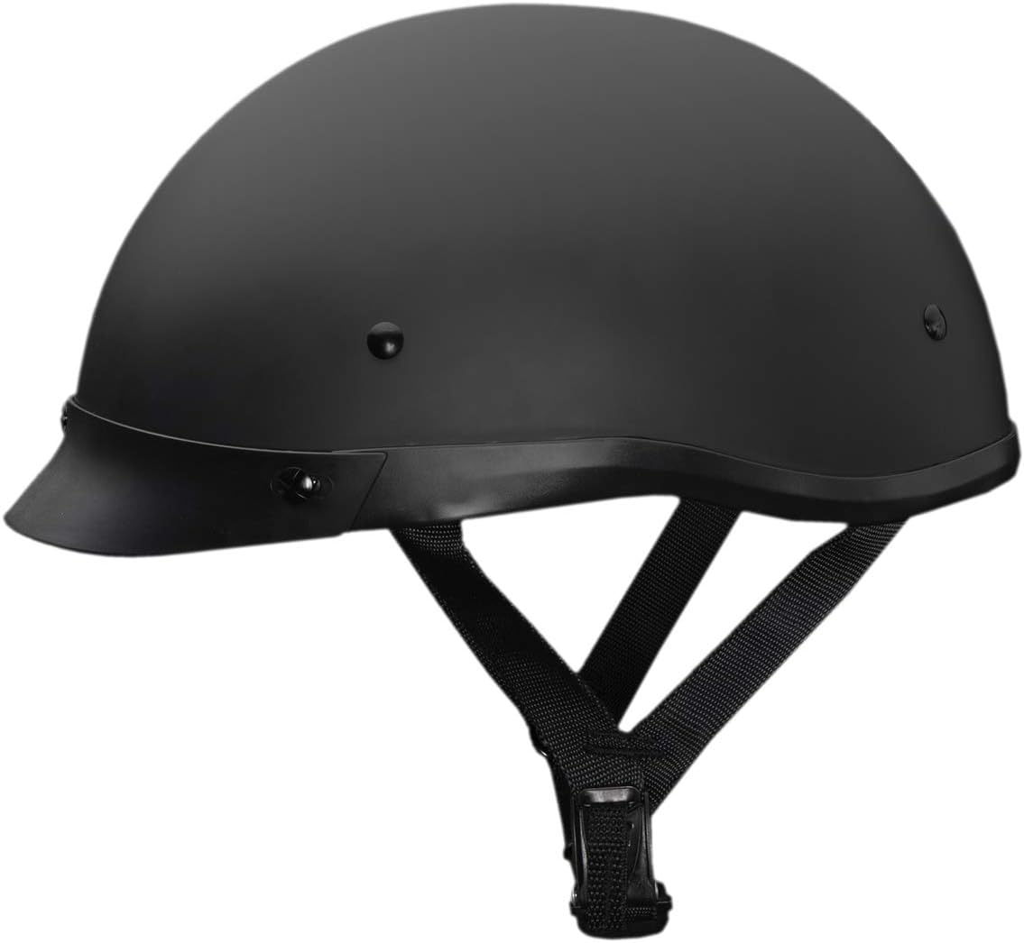 Fulmer, 3000624, Phantom Adult Shorty Motorcycle Helmet DOT Approved - Matte Black, L