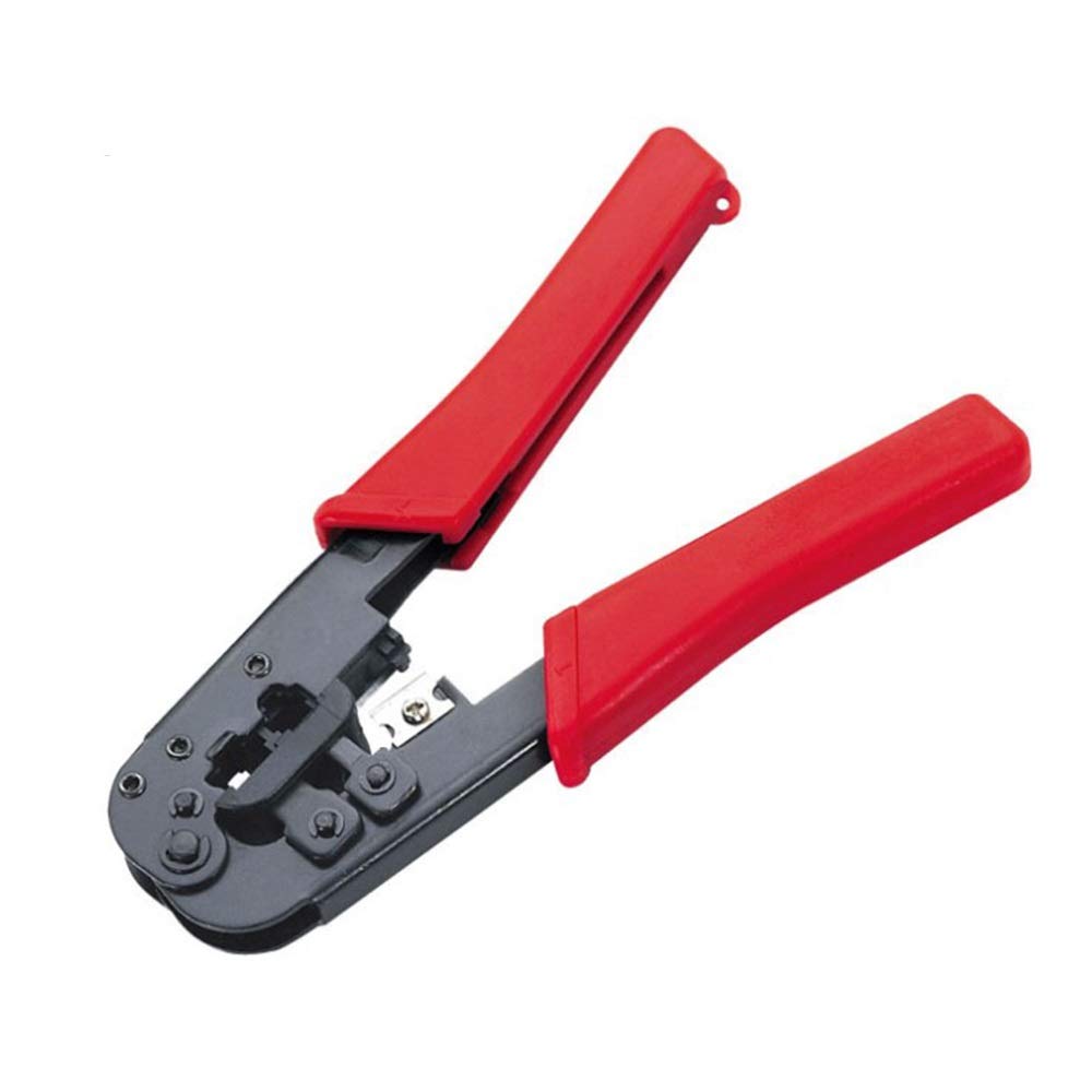 IBOWZ Crimper Plier Herramienta de crimpado de Cables Alicates de crimpado de Conector de telecomunicaciones,Alicates de crimpado de Red multifunción Herramientas de Mano portátiles Pelacables