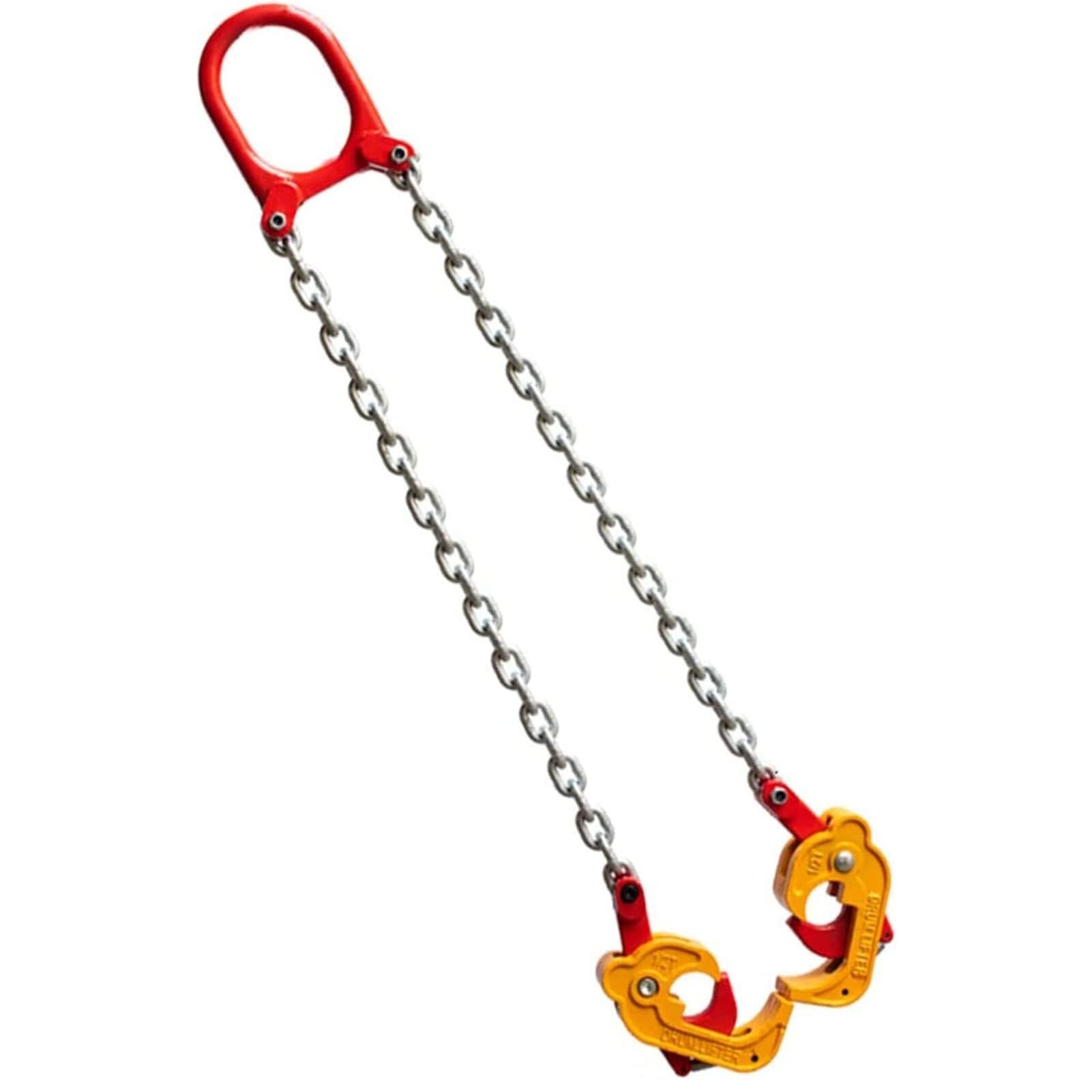 IROEJT Vertical Chain Drum Lifter with G80 Manganese Steel Chains Lifting Clamps, 2200/4400 Lbs Double Chain Slings, for Metal/Plastic Drums，A