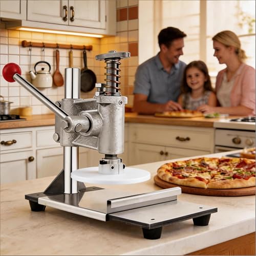 Rodillo manual para pizza con brazo ajustable y bandeja de grado alimenticio 2