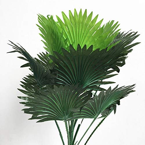 OQAJFQJA Flor Artificial 15 Hojas Artificial Árbol De Coco Planta Árbol Boda Familia Iglesia Floristería Muebles Decoración