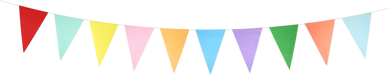 Meri Meri Bright Tissue Flag Banner (Set of 2), Reusable Party Decorations, 12' Party Banner Including Excess Cord - Image 3