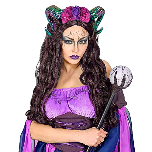 Widmann 68567 68567 Aries Horns with Flowers, Headband, Witch, Halloween, Accessory, Women, Multicoloured, One Size - Image 4