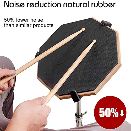 8 Zoll Drum Pad ÜBungspad Schlagzeug, Drum Pad ÜBen, Bungspad Schlagzeug, Drum Practice Pad, 2 Seitig Leises ÜBungspad, Mit Massivholz Drumsticks, Für Übe Das Trommeln, Grau - Image 7