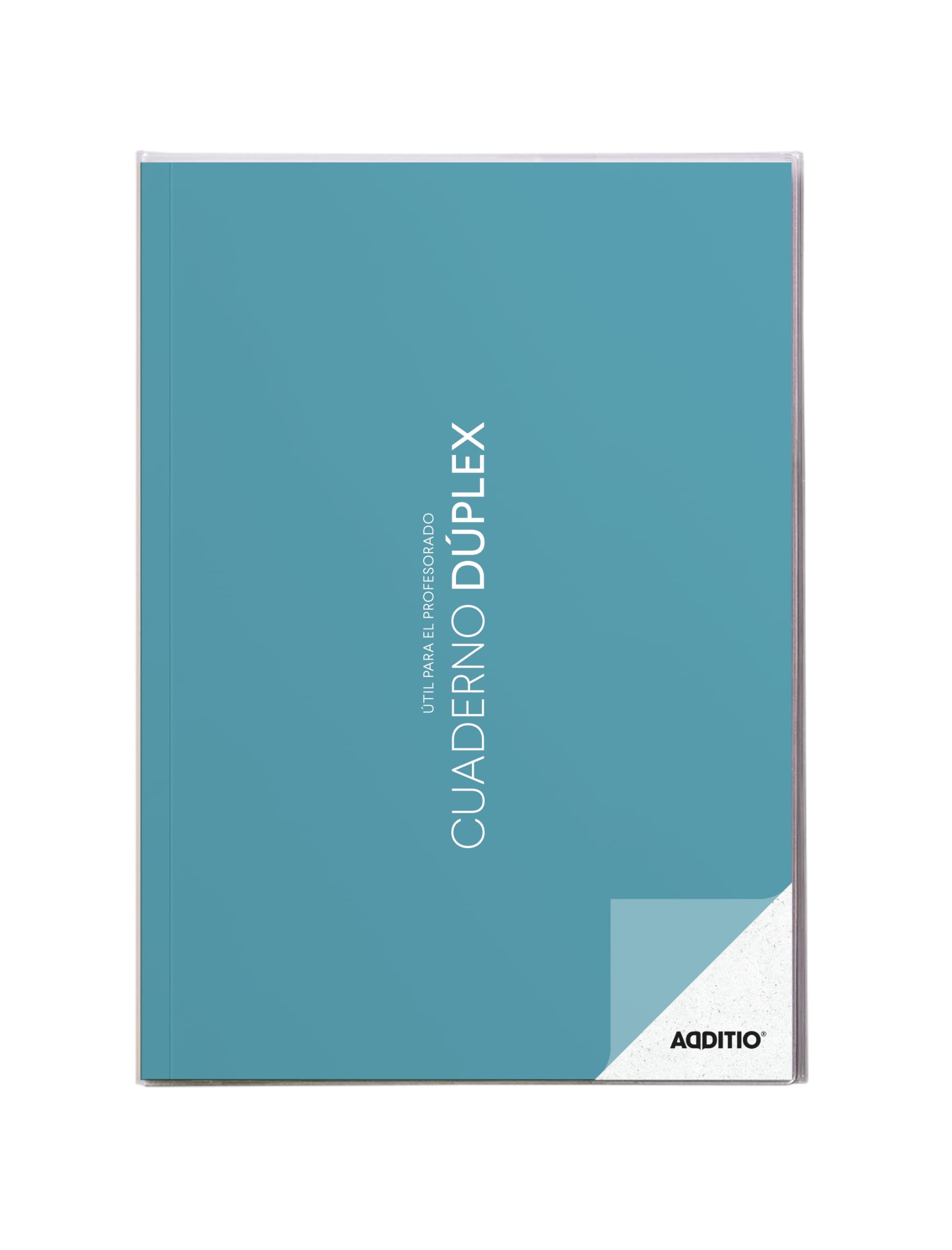 ADDITIO - Cuaderno Dúplex para el profesorado | Evaluación continua | Seguimiento del alumnado | Registro de asistencia por meses | Tamaño A4 | Español | Azul Claro