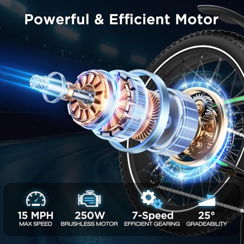 HITWAY E Bike Elektrofahrrad für Erwachsene 26 Zoll 4.0 Fat Tire Ebikes, 48V 15Ah Mountain E-MTB Fahrrad,Pedelec,7 Gang,bis 70-150km – Bild 3