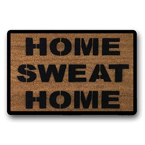 WYFKYMXX Paillasson humoristique avec inscription « Home Sweat Home » - Pour la maison, la salle de sport - Avec citation inspirante - Cadeau pour une nouvelle maison - 45,7 x 76,2 cm Cover