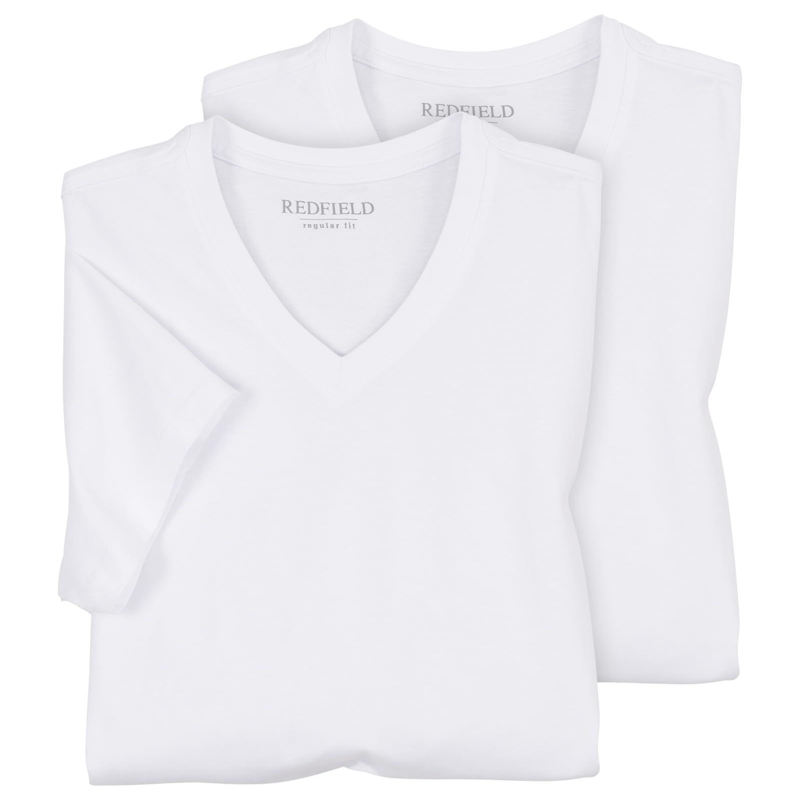 Redfield Weißes Doppelpack T-Shirt V-Ausschnitt XXL
