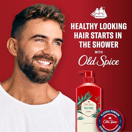 Old Spice Mens Tea Tree Shampoo, For All Hair Types, Healthier, Fuller, More Moisturized Looking Hair, 21.9 fl oz Each, Twin Pack - image 7