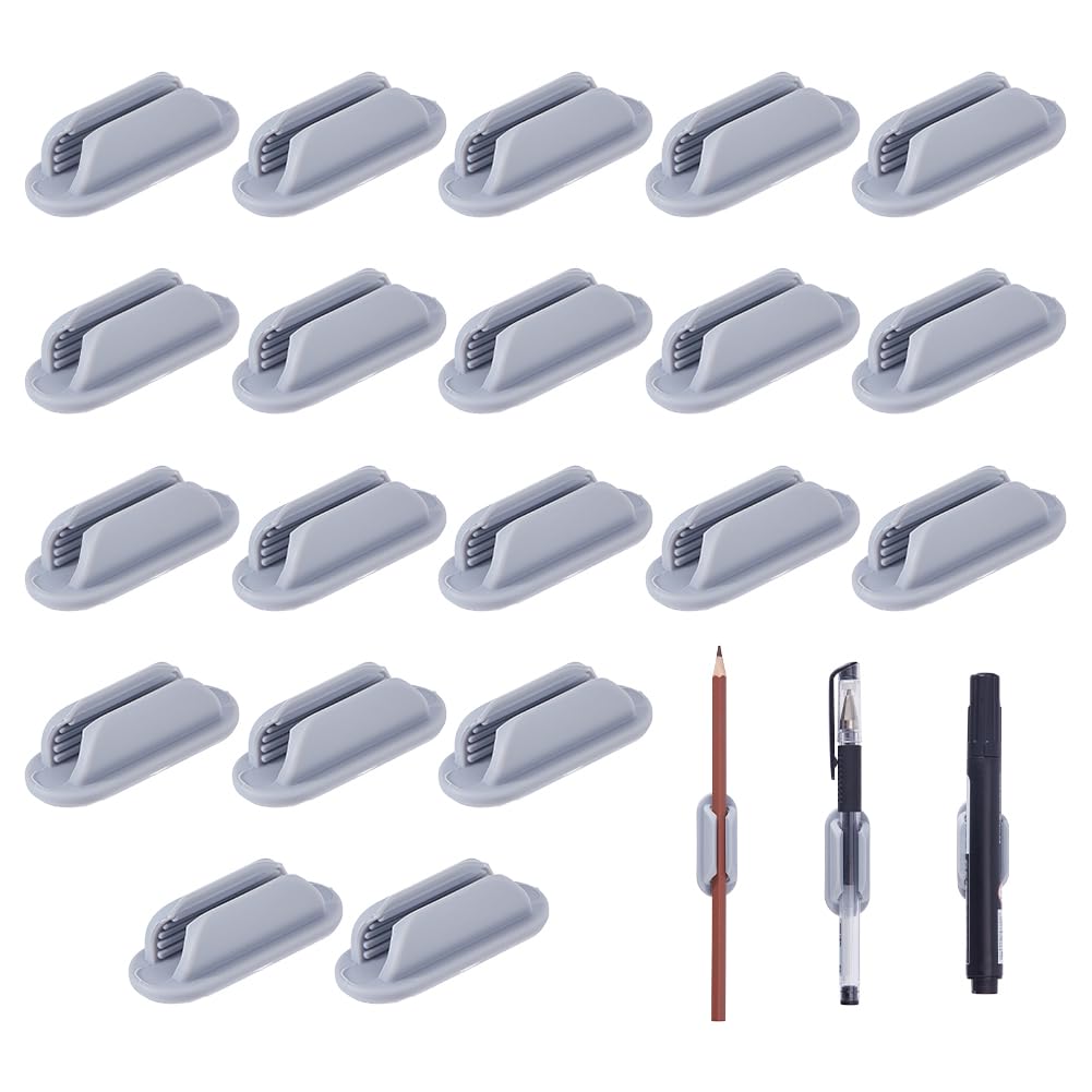 DICOSMETIC 20 portapenne adesivi in silicone grigio, 5 cm di diametro, per scrivania e parete