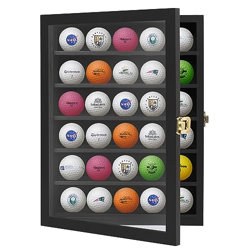 Americanflat Golfball-Vitrine mit poliertem Plexiglas – 35,6 x 28,9 cm Golfball-Display für bis zu 30 Golfbälle – All-Star Collection –...