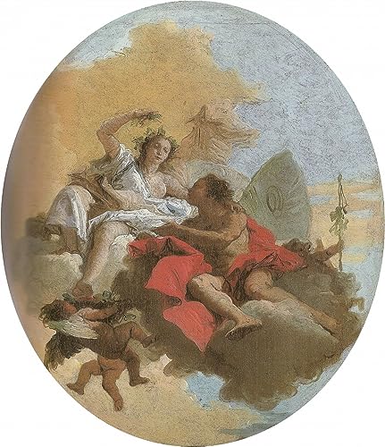 Toile Zefiro E Flora Tiepolo 50x70cm pour Décoration Salon Elégante