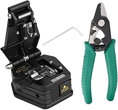 Afflatus SKL-6C Optical Fiber Cleaver Ftth Fiber Cleaver Cutter Cable Cutting Tool with Optical Fiber Optic Stripping Tool Three Hole Stripper Plier Fiber Optic Wire Stripper Crimping Tool Wire Cutter