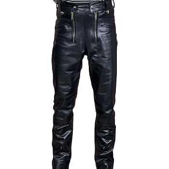 【送料&関税込】MSGM Black Leather-like Pants EK ESTEK SPORTS Genuine Leather Pants for Men, Black (US