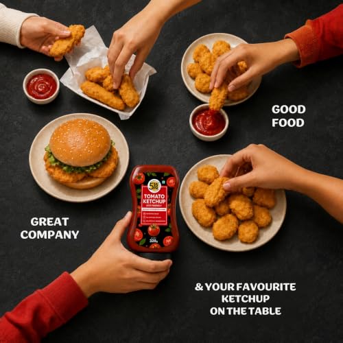 Image of 5:15 PM Tomato Ketchup - 320g | Tomato Sauce made With Fresh Tomatoes & Jaggery | No Refined Sugar | No Artificial Colour or Preservatives | Delicious Everyday Dip & Spread