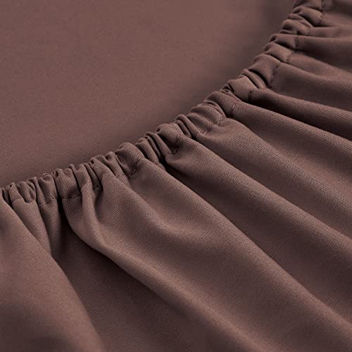 FreshCulture King Fitted Sheets, Bulk Pack of 6, Deep Pocket, Soft Microfiber Bottom Sheets for Home, Salons, Hotels, King Size Fitted Sheets Only (Brown)