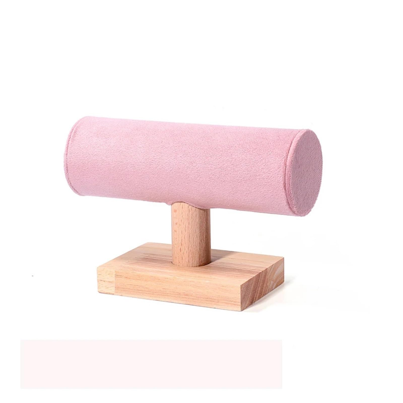 XPJYUA Watch Stand Multifunction Fashion Wooden Bracelet Display Rack Watch Storage Single Layer Shaped Jewelry(Pink)