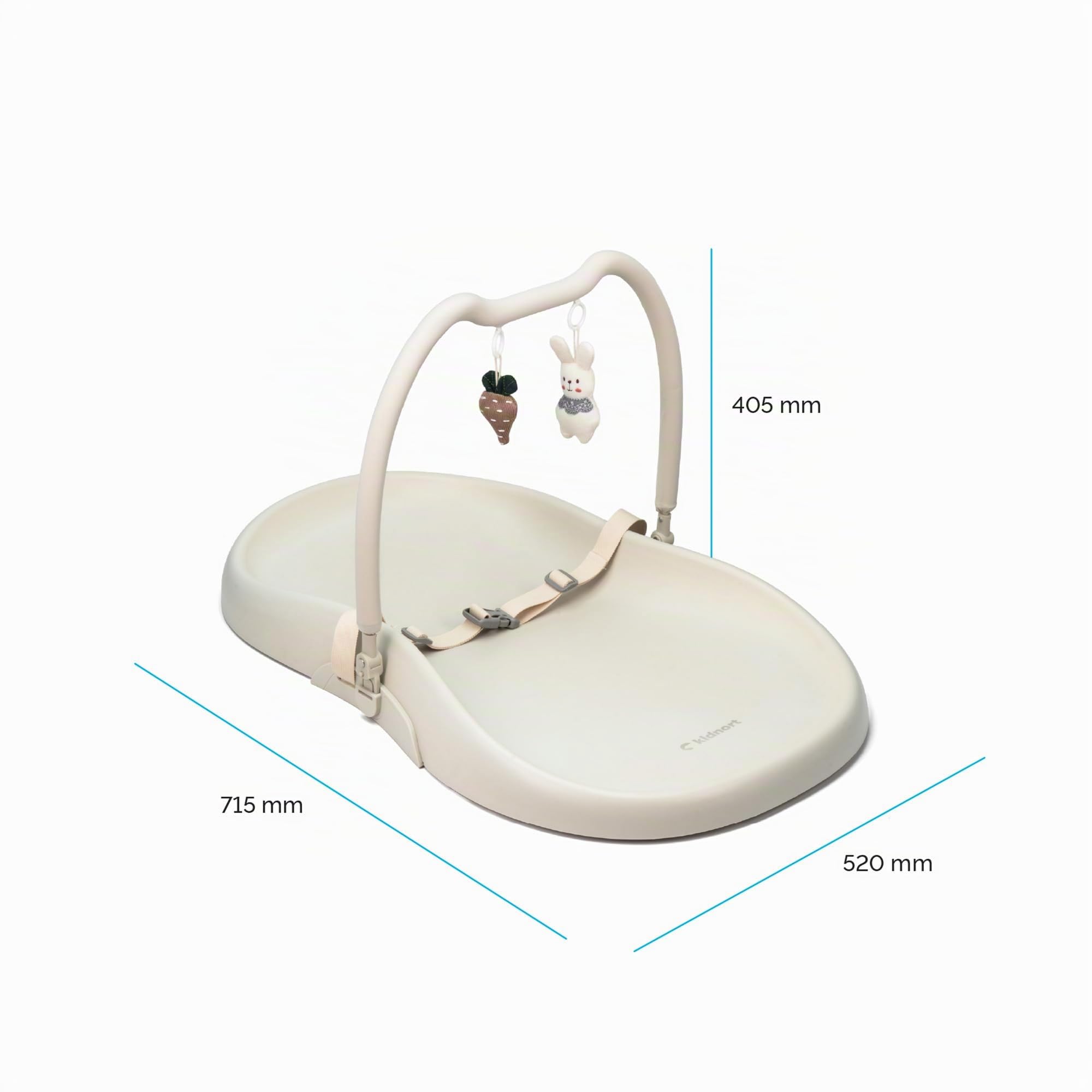Beroring Wickelauflage Wickelunterlage abwaschbar mit erhöhten Seiten und verstellbarem Gurt rutschfester Unterseite für Wickeltisch Wickelkommode Wickelaufsatz für Babys Soft Linen