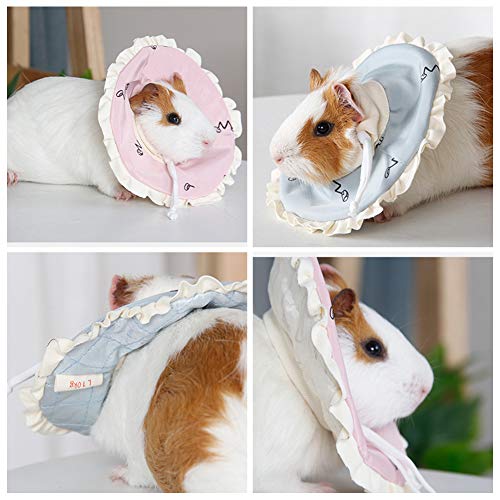 Image of La La Pet 2Pcs Recovery Pet Collar for Ferret Hamster Recovery Cone E-Collar Rabbit Protection Cone Guinea Pig Neck Recovery Elizabeth Collar Adjustable for Small Animal Squirrel Chinchilla, L