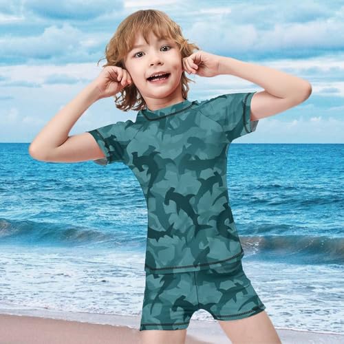 Camo Hammerhead SharksChildren's Swimsuits Boys Two Piece Suit7-9Y（120cm）3