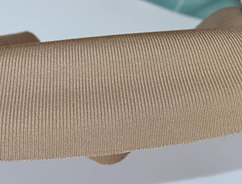 Image of TinaKim Ribbing Knit Fabric, for Waistbands Collar Cuffs Material (Strip of Khaki, 40x8in)
