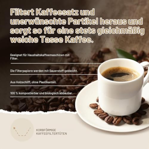 Edesia Espress Kaffeefilter Korbfilter 80/200, Korbfiltertüten Papier – Ansicht 3