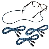 Peeper Keepers Eyeglass Retainer | Supercord | Eyeglass Holder | Blue Multi, 3pk | w/Microfiber Cloth, Screwdriver