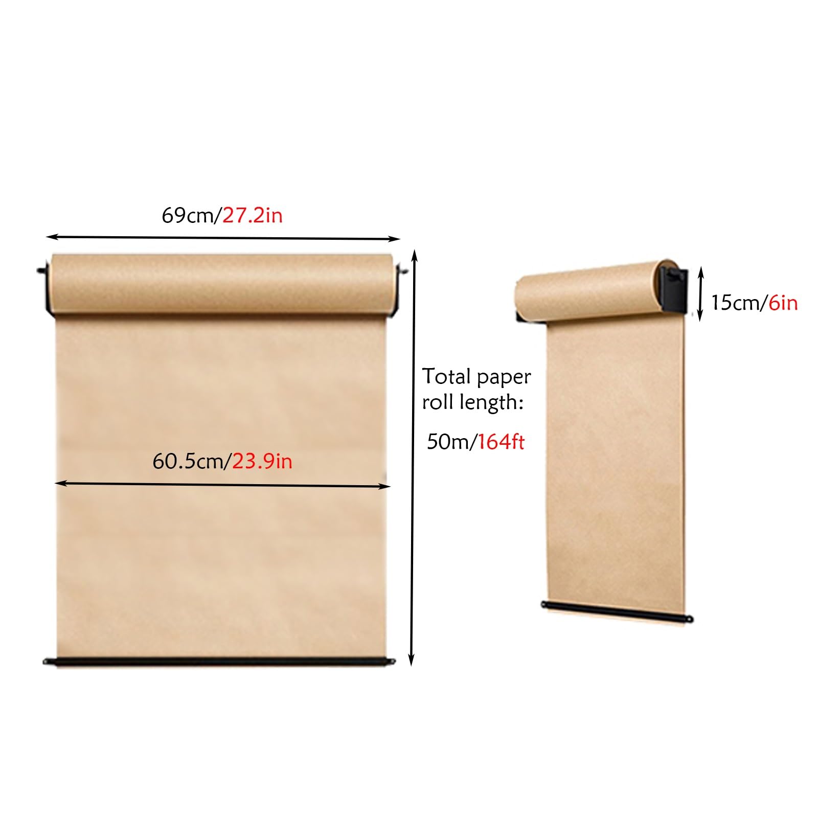 Distributeur Papier Kraft Distributeur/coupeur De Papier Kraft Mural, Distributeur De Papier De Boucherie pour Cuisine/Salle De Bricolage/Bureau/Entreprise, pour Listes De Tâches, Menus