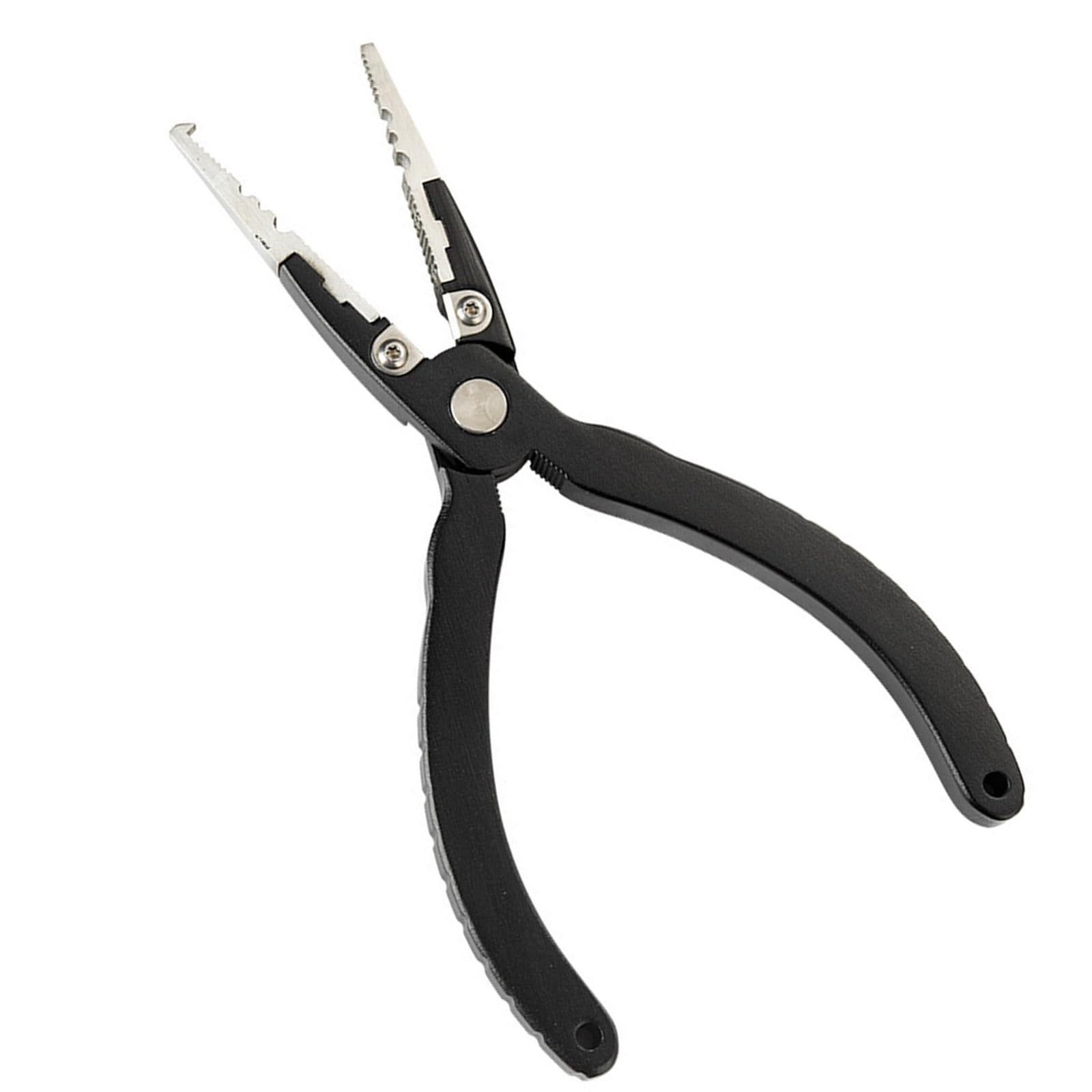 Zepfjhe Black Ergonomic Fishing Pliers With Auto Return Spring For Easy Operations And Comfortable Grip Ideal For Anglers Fishing Line Cutter