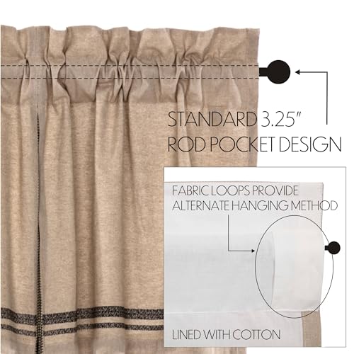 VHC-Brands-Sawyer-Mill-Charcoal-Valance-Curtain-Farmhouse-Country-Chicken-Cotton-Gray-and-Tan-for-Kitchen-Window-20×72 VHC Brands Sawyer Mill Charcoal Valance Curtain Farmhouse Country Chicken Cotton Gray and Tan for Kitchen Window 20×72