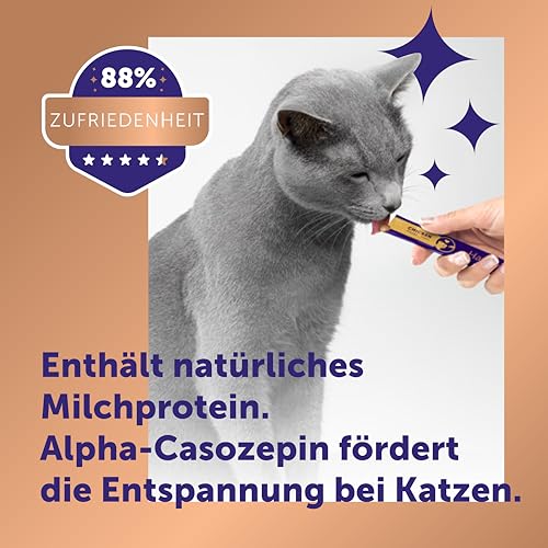FELIWAY Happy Snack by, Huhn Geschmack, leckerer, beruhigender Leckerbissen, 24 cremige Snacksticks - Hilft Katzen, Sich enspannter zu fühlen, Entspannung zum Snacken