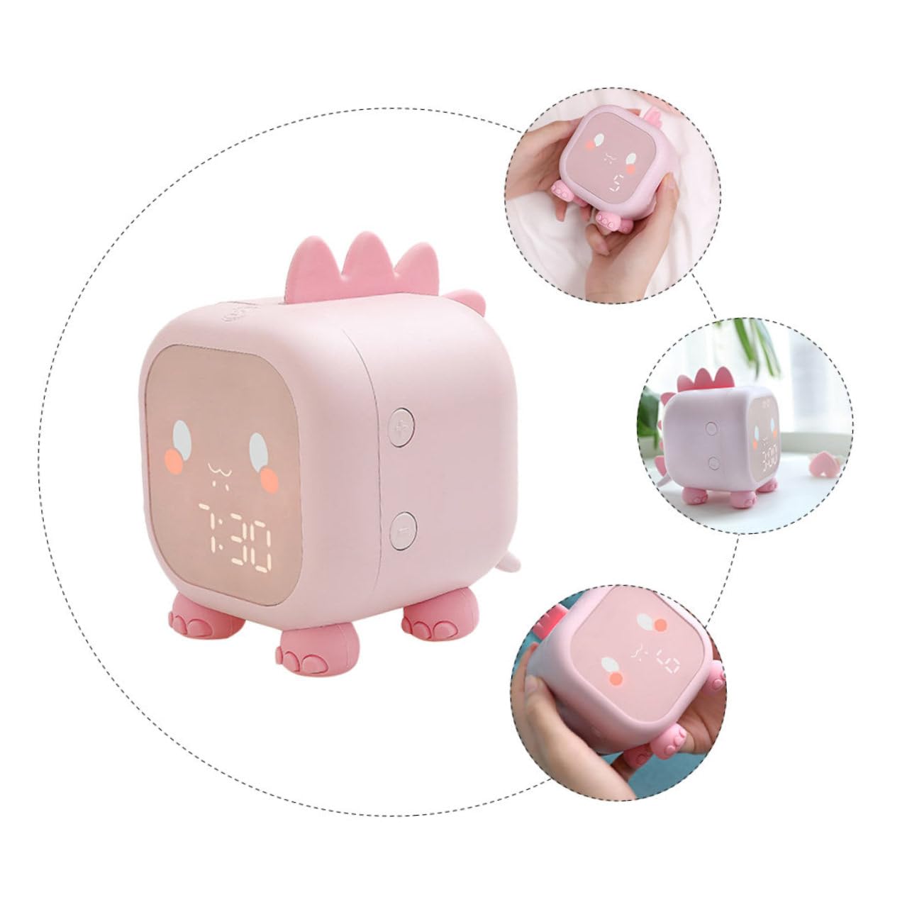 IMIKEYA Reloj Despertador Infantil de Silicona Rosa USB 1 Pieza