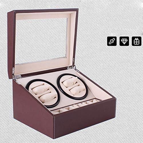 Expositor Automático para 4+6 Relojes, con Almacenamiento De Cuero, Pintura De Piano, Negro Brillante, De Lujo, con Motor Silencioso Y Rotación De Relojes.
