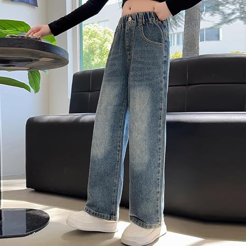 Girls Cute Bow Jeans Straight Leg Denim Pants Low Rise Boyfriend Jeans with Pockets2