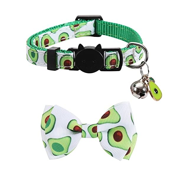Lamphyface 3 pack/set cat collar breakaway with cute bow tie and bell for kitty adjustable safety fruit - image 5