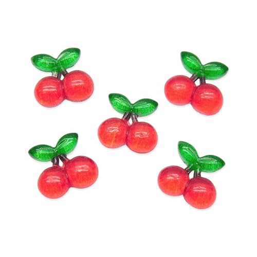 ネイル パーツ チェリー さくらんぼ 5個入り 34 (2.ダブルレッドチェリー) - プチココ - 商品画像