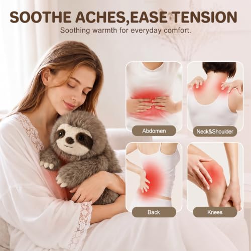 Image of Sloth Heating Pad for Period Cramps USB Power Heated Plush Stuffed Animal