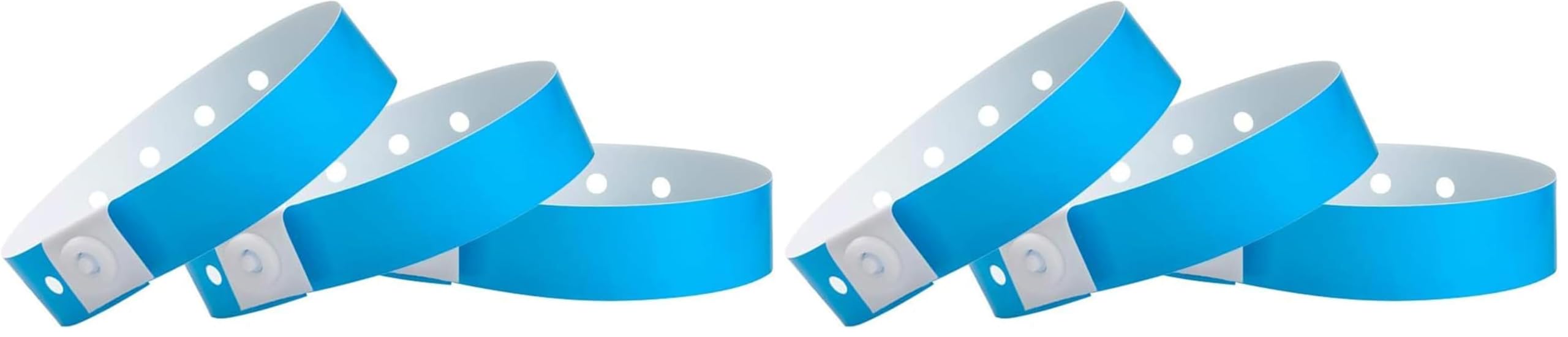 100 WristCo Neon Blue Plastic Wristbands for Events – Extended Wear, Secure Snap Prevents Reuse – Premium-Grade Bracelets for Hospital &amp; Medical ID, Party &amp; VIP Identification (Pack of 2)
