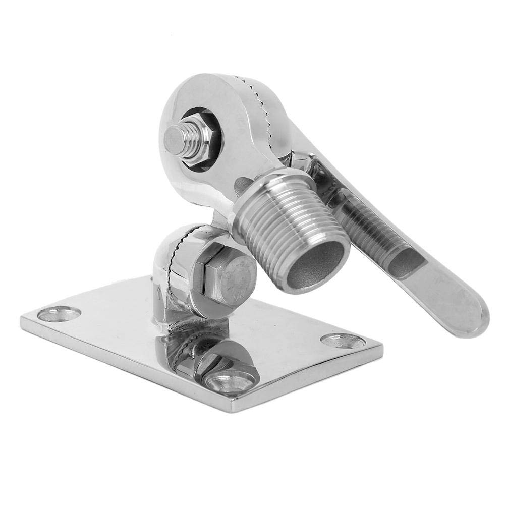 Support de Base réglable pour antenne VHF Marine 38 mm/1,50 Pouce pour Bateaux - Acier Inoxydable