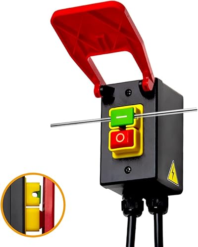 Miniatura 2 de Powertec 120V Interruptor de paleta magnético monofásico encendidoapagado, 9 amperios con cables estándar de 5.5 pies, palanca de rodilla para