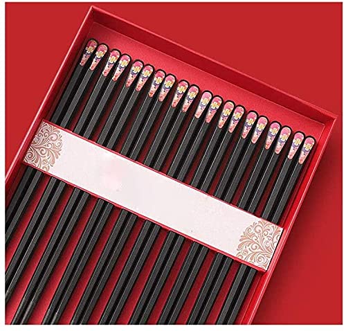 Ensemble de 10 Paires de Baguettes créatives en Alliage, Baguettes japonaises antidérapantes, adaptées aux familles, aux hôtels, à la Vaisselle Asiatique(Color:A)